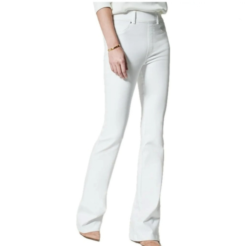 SPANX White Bootcut Flare Pants - High Rise Pull-On